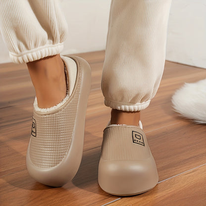 Women’s Fleece Winter Slippers – Non-Slip Cartoon Bear House Shoes