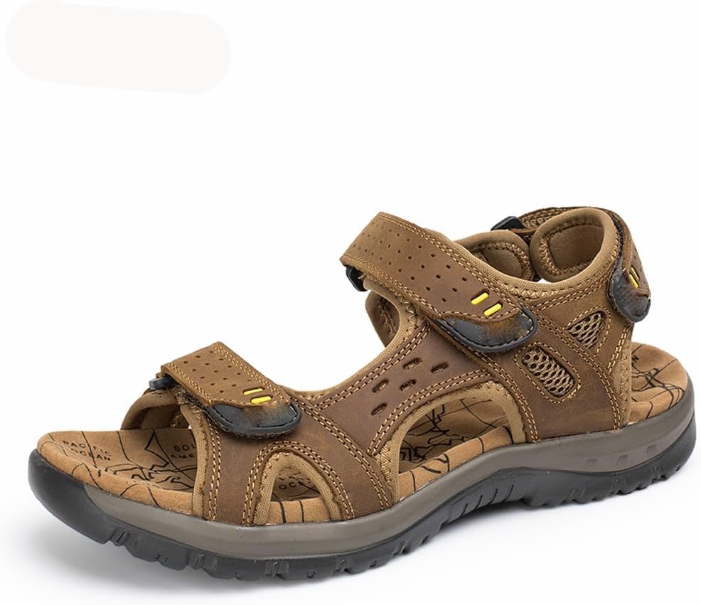 Men's Genuine Leather Sandals – Casual Summer Comfort Beach Slides