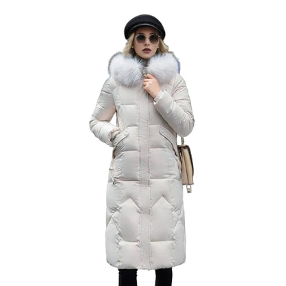 Warm Winter Coat with Faux Fur Hood & Extended Fit