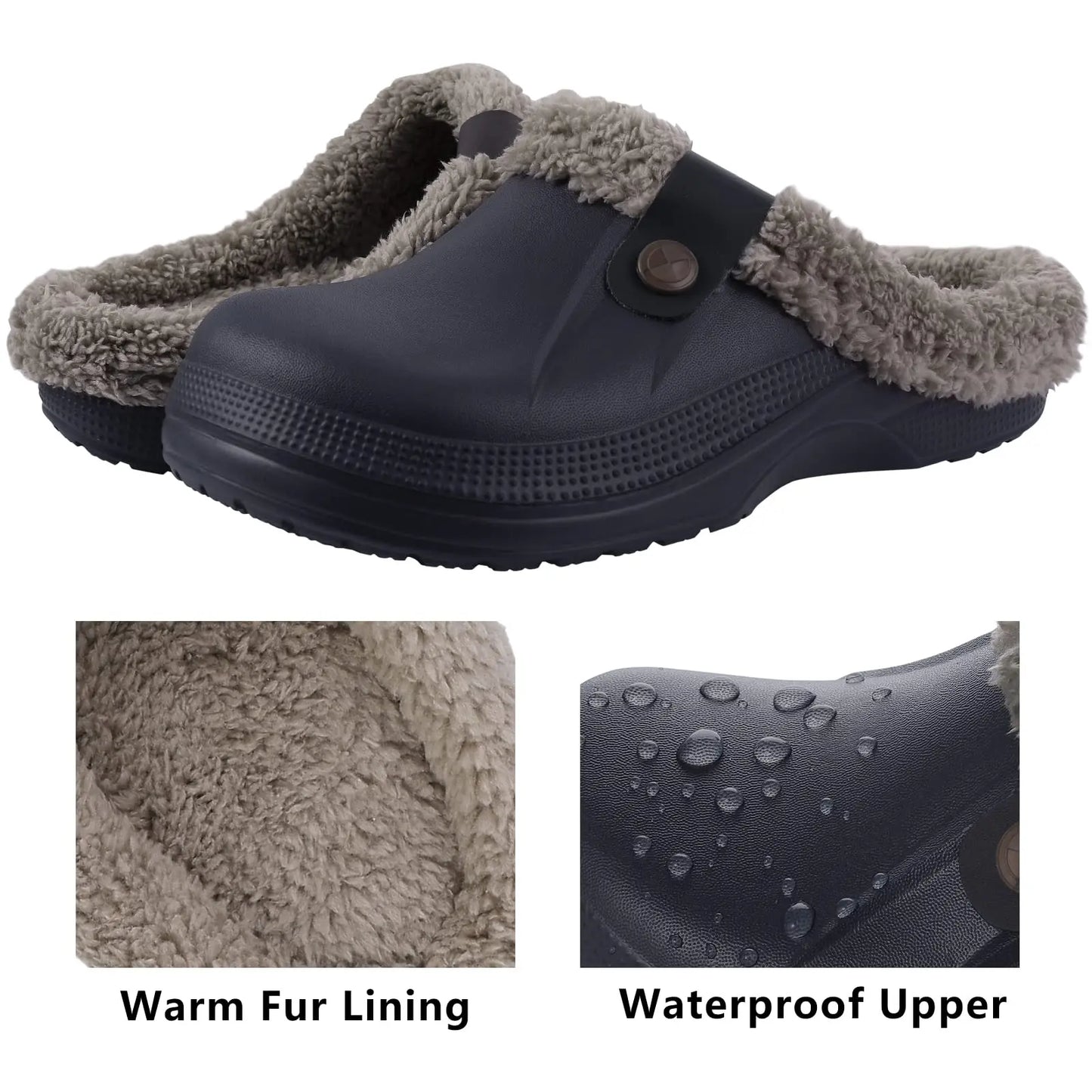 Faux Fur Non-Slip Clogs – Warm & Comfortable Indoor/Outdoor Footwear