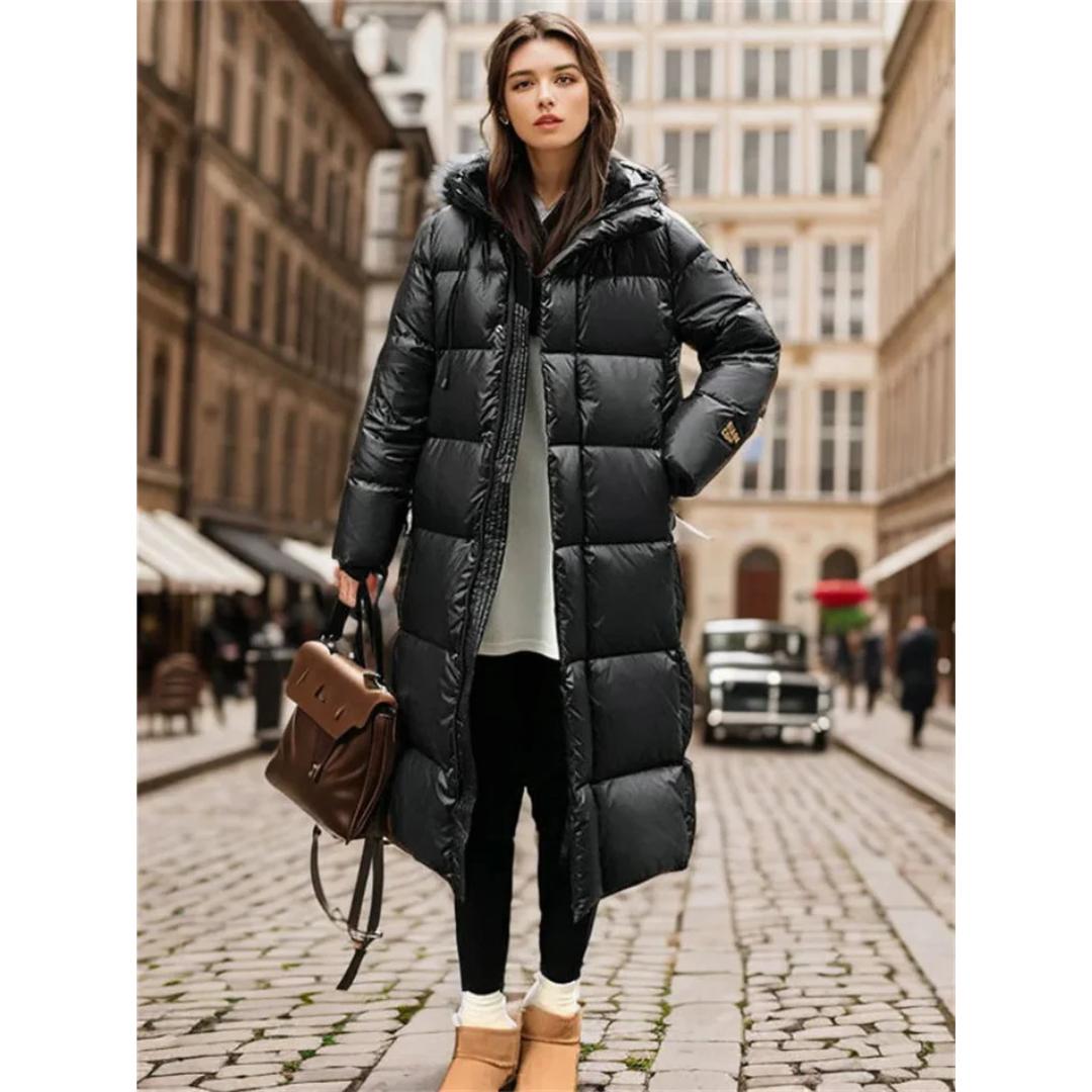 Relaxed Fit Winter Coat with Extended Length & Warm Insulation