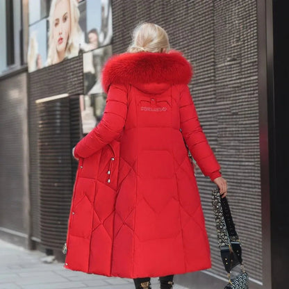 Warm Winter Coat with Faux Fur Hood & Extended Fit