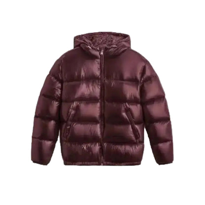 Men's Puffer Jacket with Hood | Padded Winter Jacket with Zipper
