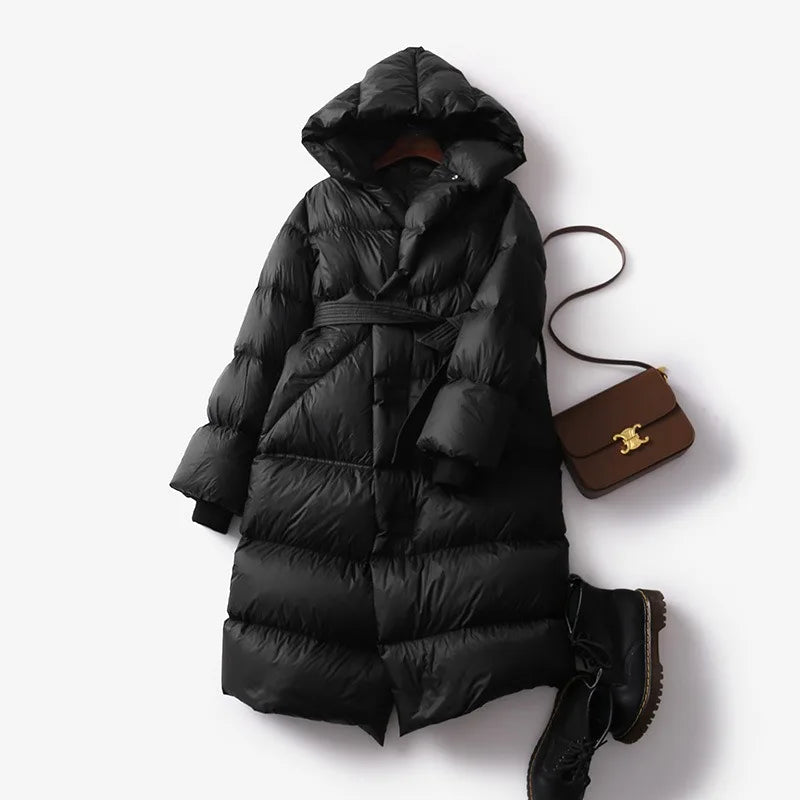 Long Hooded Puffer Coat for Women | Perfect for Winter