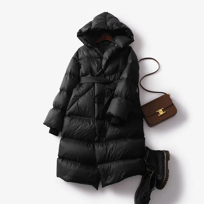 Long Hooded Puffer Coat for Women | Perfect for Winter