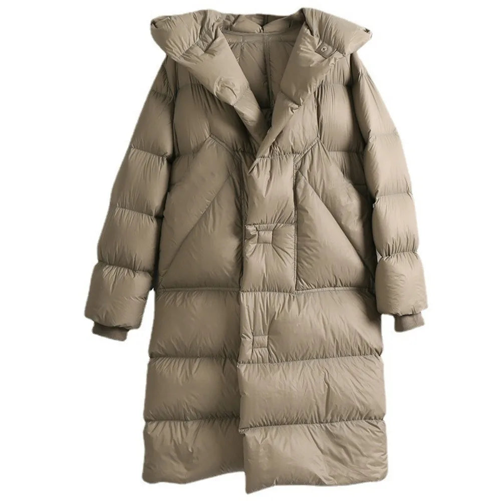 Long Hooded Puffer Coat for Women | Perfect for Winter