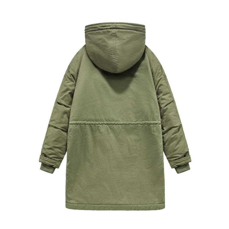 Men’s Winter Hooded Jacket with Fur Collar – Fleece Lined Warm Parka Coat