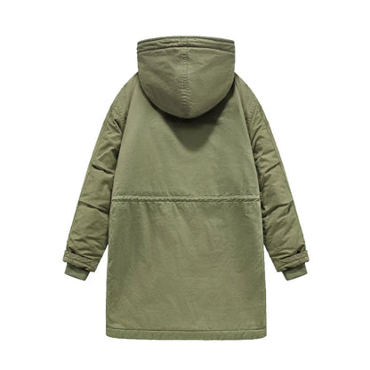 Men’s Winter Hooded Jacket with Fur Collar – Fleece Lined Warm Parka Coat