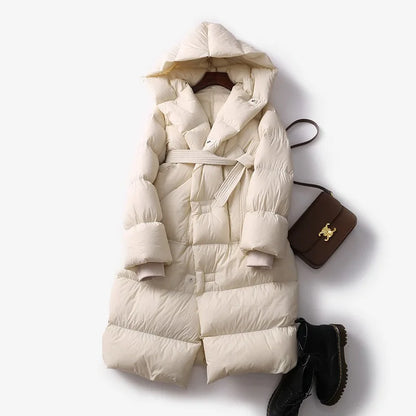 Long Hooded Puffer Coat for Women | Perfect for Winter