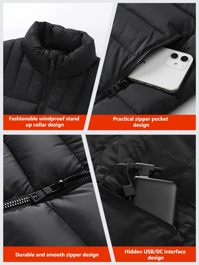 Heated Vest – USB Waterproof Thermal Body Warmer, Unisex