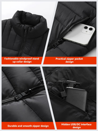 Heated Vest – USB Waterproof Thermal Body Warmer, Unisex