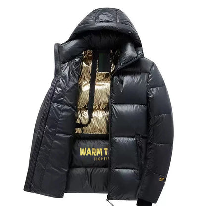 Men’s Winter Hooded Puffer Jacket – Thick Warm Casual Parka