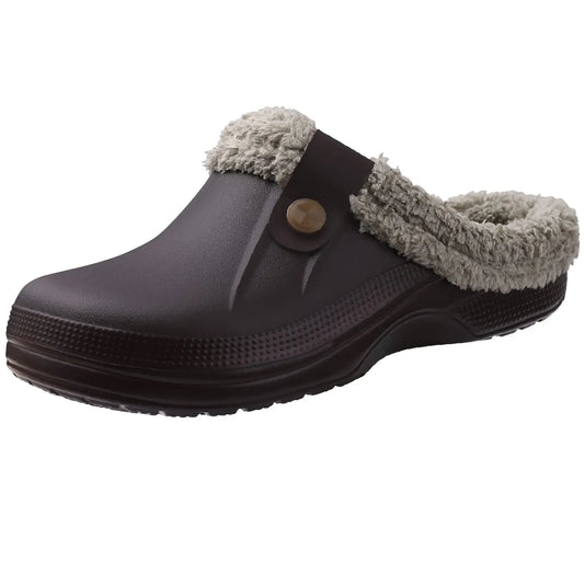 Faux Fur Non-Slip Clogs – Warm & Comfortable Indoor/Outdoor Footwear