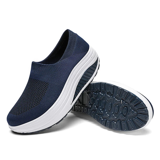 Women Platform Slip-On Sneakers – Lightweight Breathable Casual Trainers