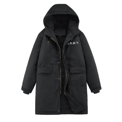 Men’s Winter Hooded Jacket with Fur Collar – Fleece Lined Warm Parka Coat