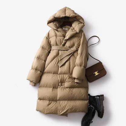 Long Hooded Puffer Coat for Women | Perfect for Winter