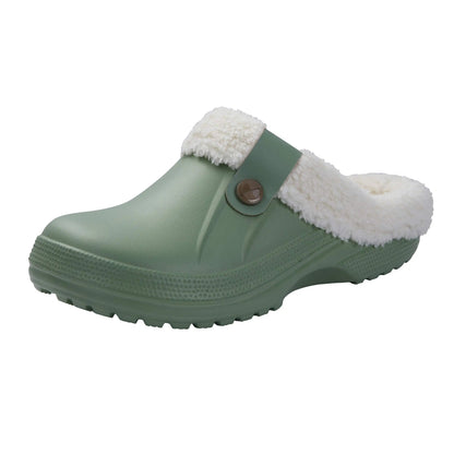 Faux Fur Non-Slip Clogs – Warm & Comfortable Indoor/Outdoor Footwear