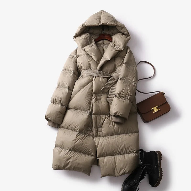 Long Hooded Puffer Coat for Women | Perfect for Winter