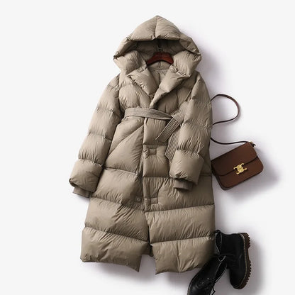 Long Hooded Puffer Coat for Women | Perfect for Winter