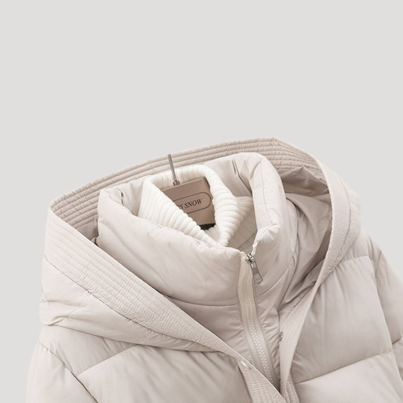 Women's Lined Jacket with Tie Belt | Short Outerwear with Hood