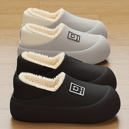 Women’s Fleece Winter Slippers – Non-Slip Cartoon Bear House Shoes